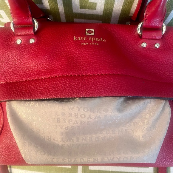 SOLD! KATE SPADE NY SHELBY GRANT PARK RED GERANIUM LEATHER CROSSBODY BAG - Picture 10 of 13